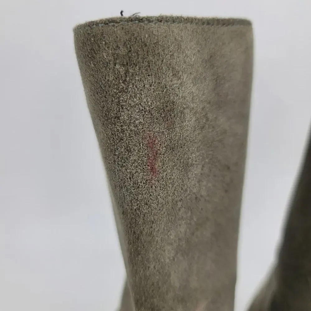 J. Crew Suede Leather Buckle Detail Pull On Dixon Mid Calf Boots Size 38/7.5